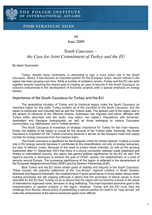 №8: South Caucasus – the Case for Joint Commitment of Turkey and the EU Cover Image