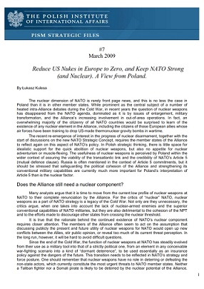 №7: Reduce US Nukes in Europe to Zero, and Keep NATO Strong (and Nuclear). A View from Poland Cover Image