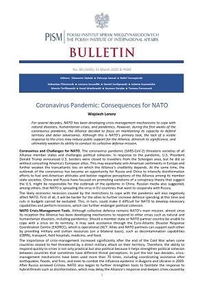 Coronavirus Pandemic: Consequences for NATO Cover Image