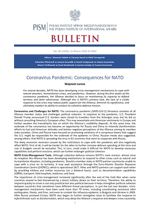 Coronavirus Pandemic: Consequences for NATO