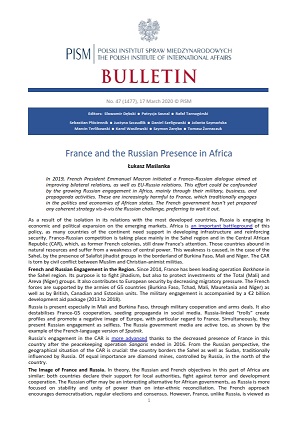 France and the Russian Presence in Africa