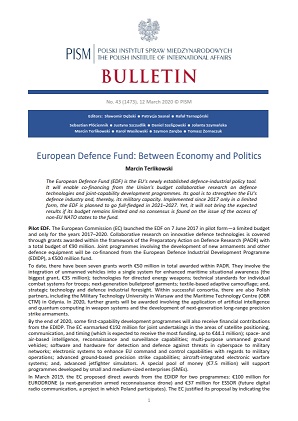 European Defence Fund: Between Economy and Politics Cover Image