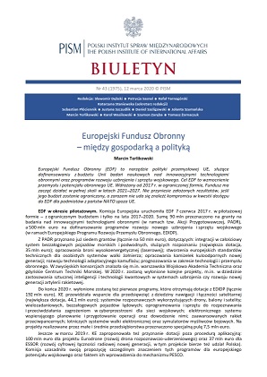 Europejski Fundusz Obronny – między gospodarką a polityką