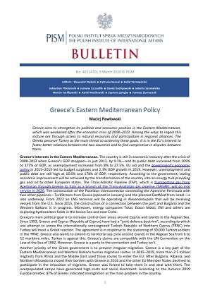 Greece’s Eastern Mediterranean Policy