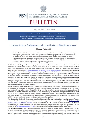 United States Policy towards the Eastern Mediterranean