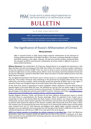 The Significance of Russia’s Militarisation of Crimea