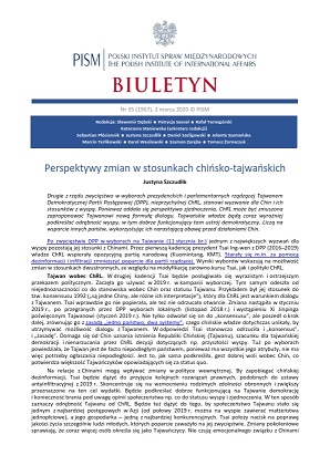Prospects for Changes in China-Taiwan Relations