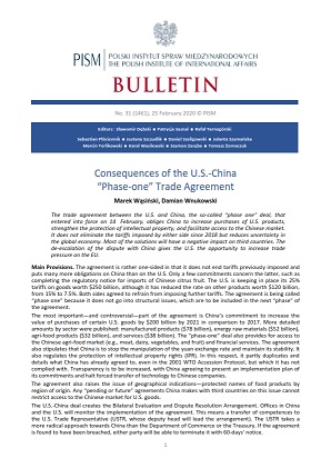 Consequences of the U.S.-China “Phase-one” Trade Agreement Cover Image