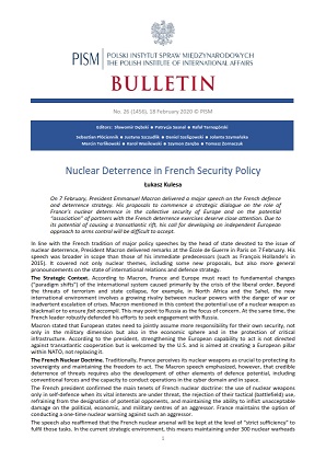 Nuclear Deterrence in French Security Policy