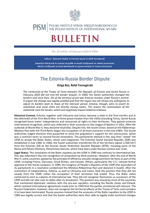The Estonia-Russia Border Dispute