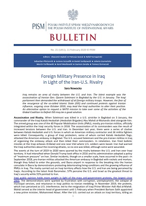 Foreign Military Presence in Iraq in Light of the Iran-U.S. Rivalry Cover Image