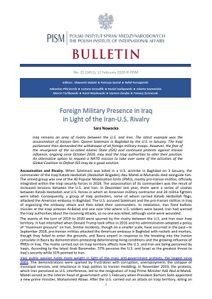 Foreign Military Presence in Iraq in Light of the Iran-U.S. Rivalry