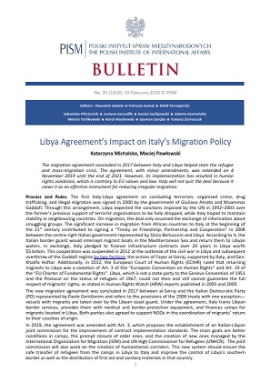 Libya Agreement’s Impact on Italy’s Migration Policy