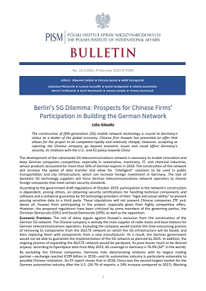 Berlin’s 5G Dilemma: Prospects for Chinese Firms’ Participation in Building the German Network Cover Image