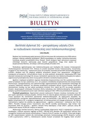 Berlin’s 5G Dilemma: Prospects for Chinese Firms’ Participation in Building the German Network Cover Image