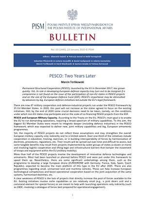 PESCO: Two Years Later Cover Image