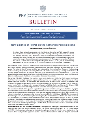 New Balance of Power on the Romanian Political Scene