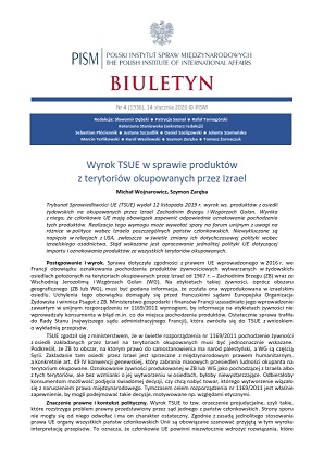 Wyrok TSUE w sprawie produktów z terytoriów okupowanych przez Izrael