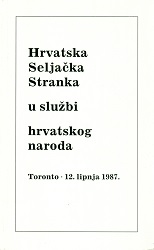 Hrvatska Seljačka Stranka u službi hrvatskog naroda