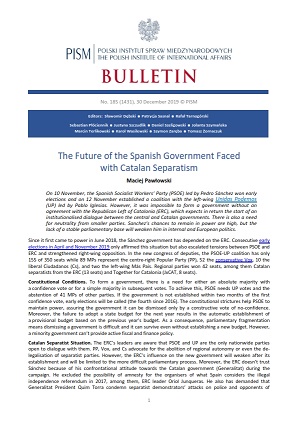 The Future of the Spanish Government Faced with Catalan Separatism Cover Image