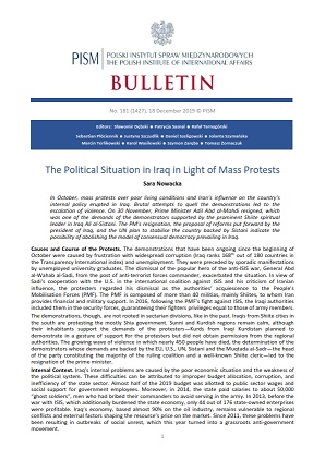 The Political Situation in Iraq in Light of Mass Protests Cover Image