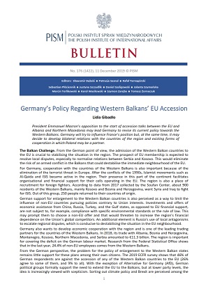 Germany’s Policy Regarding Western Balkans’ EU Accession Cover Image