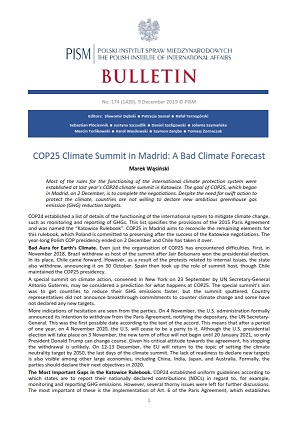 COP25 Climate Summit in Madrid: A Bad Climate Forecast