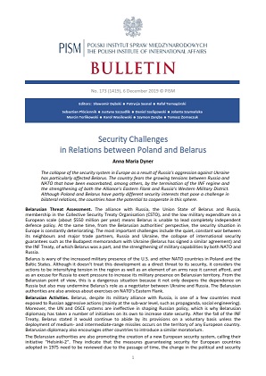 Security Challenges in Relations between Poland and Belarus Cover Image