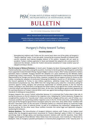 Hungary’s Policy toward Turkey
