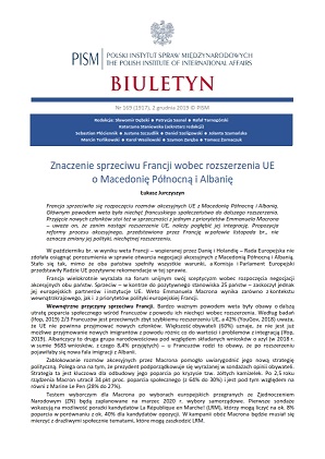 Znaczenie sprzeciwu Francji wobec rozszerzenia UE o Macedonię Północną i Albanię