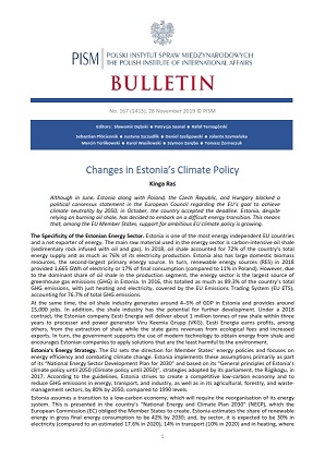 Changes in Estonia’s Climate Policy