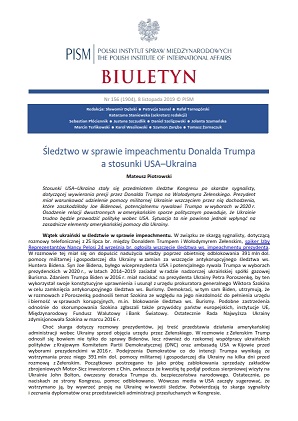 Śledztwo w sprawie impeachmentu Donalda Trumpa a stosunki USA–Ukraina