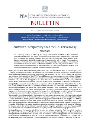 Australia’s Foreign Policy amid the U.S.-China Rivalry