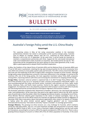 Australia’s Foreign Policy amid the U.S.-China Rivalry Cover Image