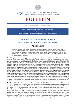 The Risk of Selective Engagement in Relations between the EU and Russia Cover Image