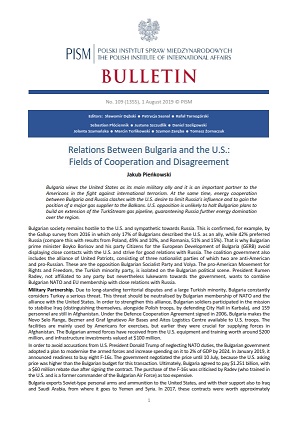 Relations Between Bulgaria and the U.S.: Fields of Cooperation and Disagreement Cover Image