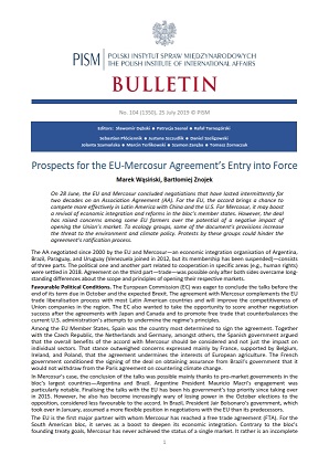 Prospects for the EU-Mercosur Agreement’s Entry into Force