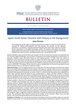 Japan-South Korea Tensions with History in the Background