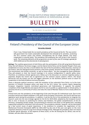 Finland’s Presidency of the Council of the European Union