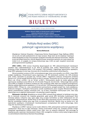 Polityka Rosji wobec OPEC: potencjał i ograniczenia współpracy