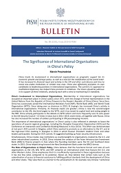 The Significance of International Organisations in China’s Policy