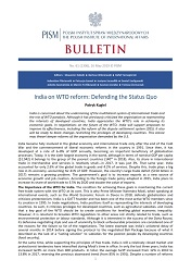 India on WTO reform: Defending the Status Quo