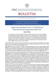 Legal Issues Related to the U.S. Withdrawal from the Nuclear Agreement with Iran