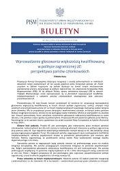 Wprowadzenie głosowania większością kwalifikowaną w polityce zagranicznej UE: perspektywa państw członkowskich