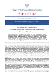 Prospects for Cooperation between Polish and African Local Governments Cover Image
