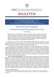 Stosunki turecko-europejskie w kontekście problemów gospodarczych Turcji