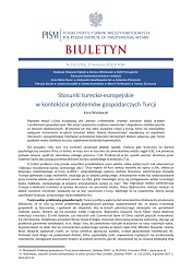 Stosunki turecko-europejskie w kontekście problemów gospodarczych Turcji