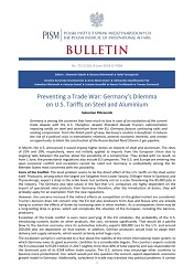 Preventing a Trade War: Germany’s Dilemma on U.S. Tariffs on Steel and Aluminium Cover Image