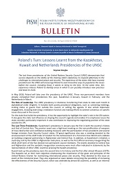 Poland’s Turn: Lessons Learnt from the Kazakhstan, Kuwait and Netherlands Presidencies of the UNSC