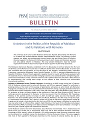 Unionism in the Politics of the Republic of Moldova and Its Relations with Romania